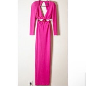 Nookie Revolve Jewel Gown‎ In Neon Pink medium